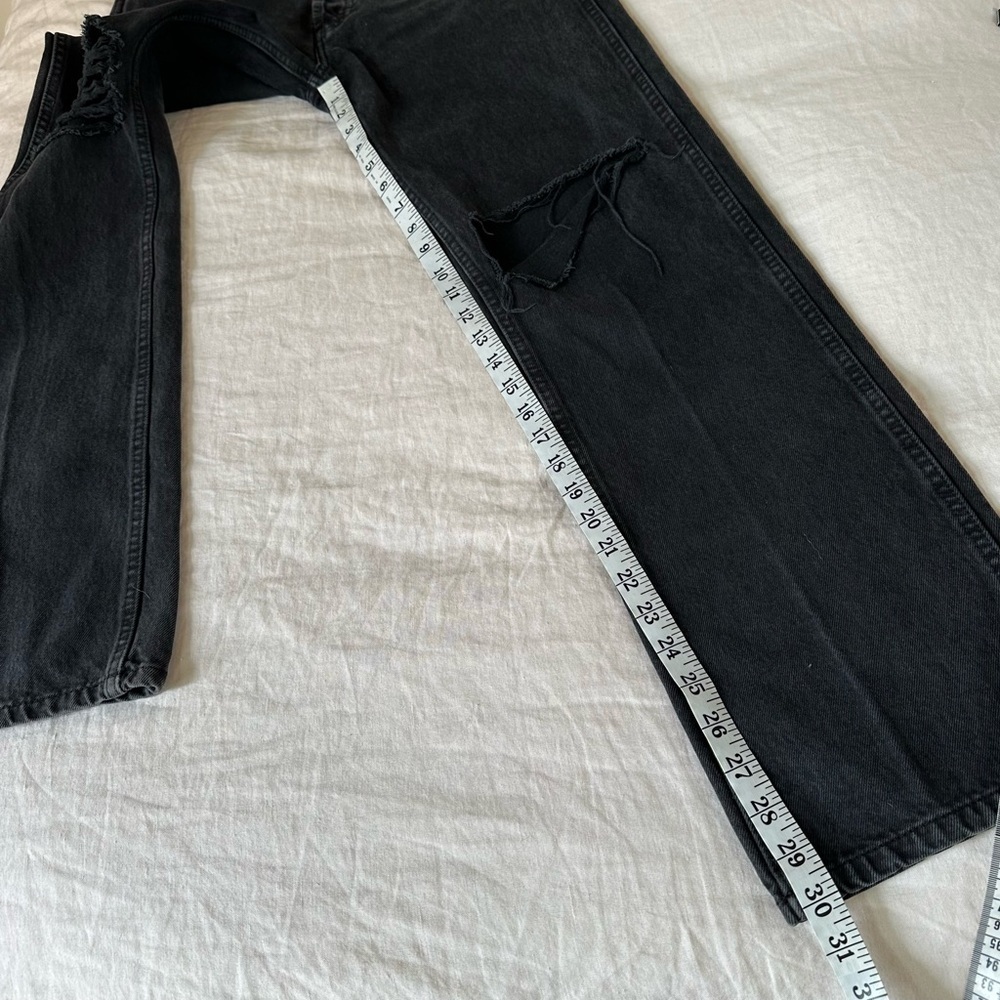 Re/Done High Rise Loose Jeans Washed Black with Rips Size 26 - Picture 11 of 11